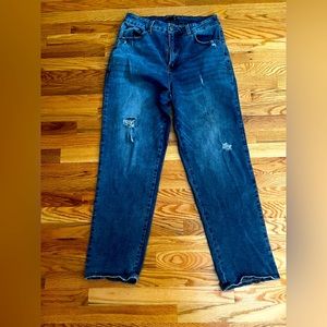 Universal Standard Donna High Rise jean-distressed blue